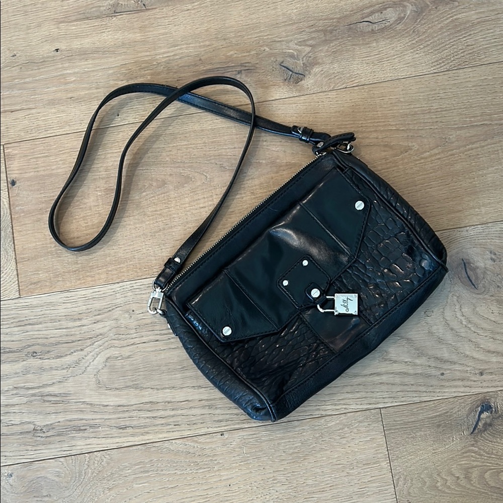Milly Black Leather Crossbody Bag